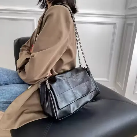 Black Leather Shoulder Bag