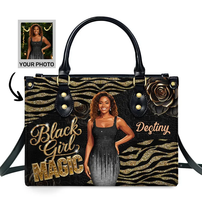 Black Magic Personalized Leather Handbag