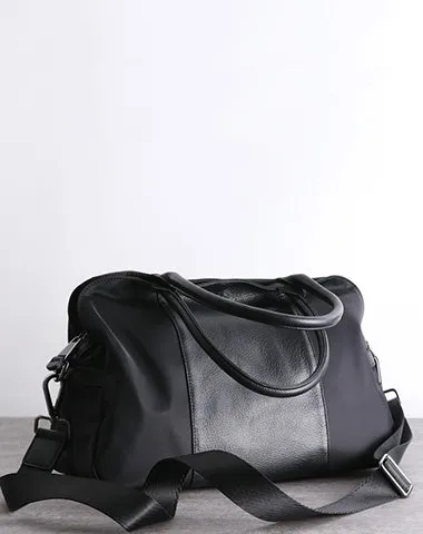 Black Nylon Handbag Leather Bag