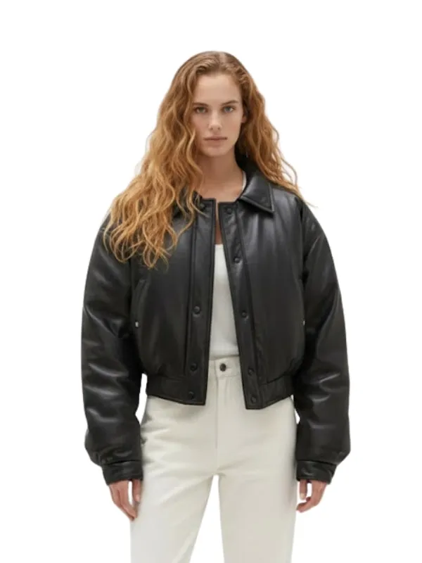 Black Oversized Bomber