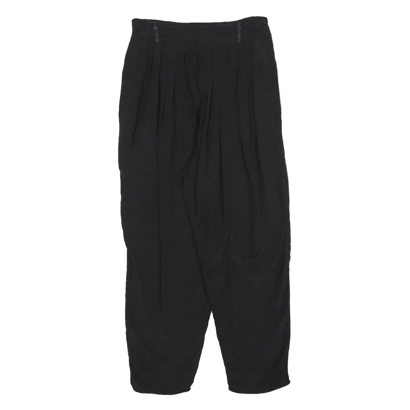 Black Relaxed Trousers Polyester