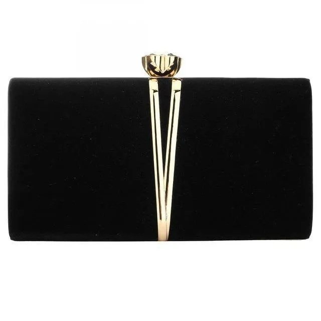 Black Satin Evening Clutch