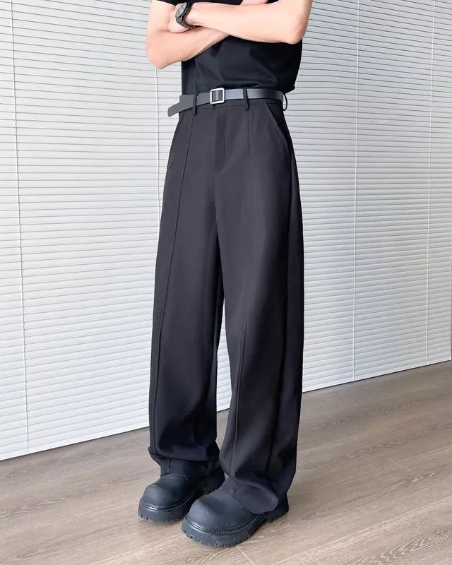 Black Straight Leg Trousers