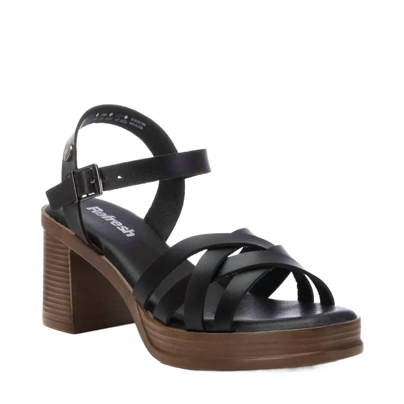 Black Strappy Heel Sandals