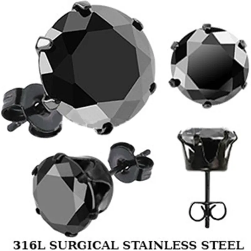 Black Stud Earrings