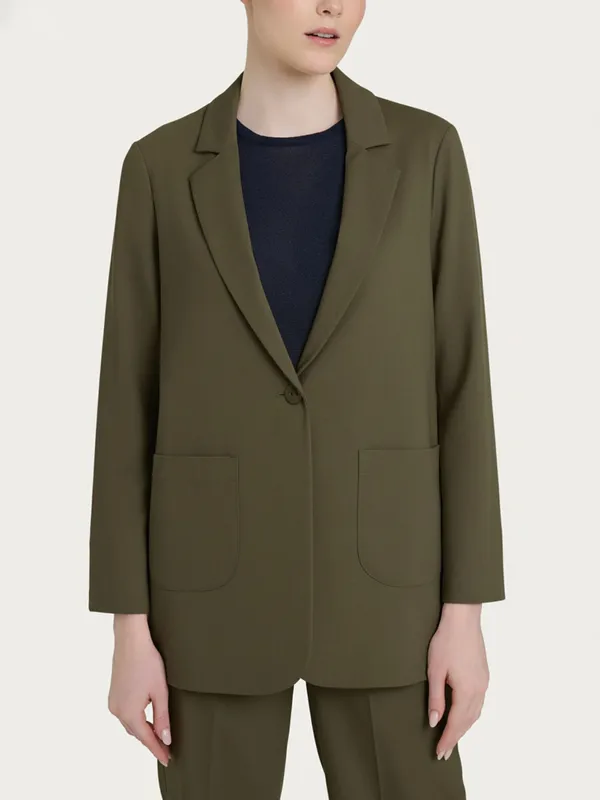 Blazer Destrutturato In Compact Light Dark Olive