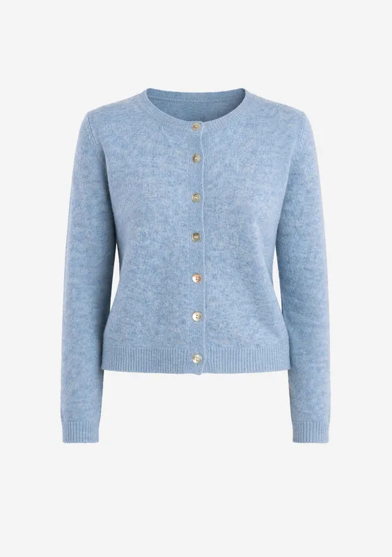 Blue Cropped Cardigan