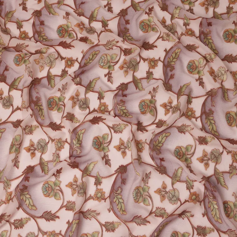Blush Pink Floral Vine Print Viscose