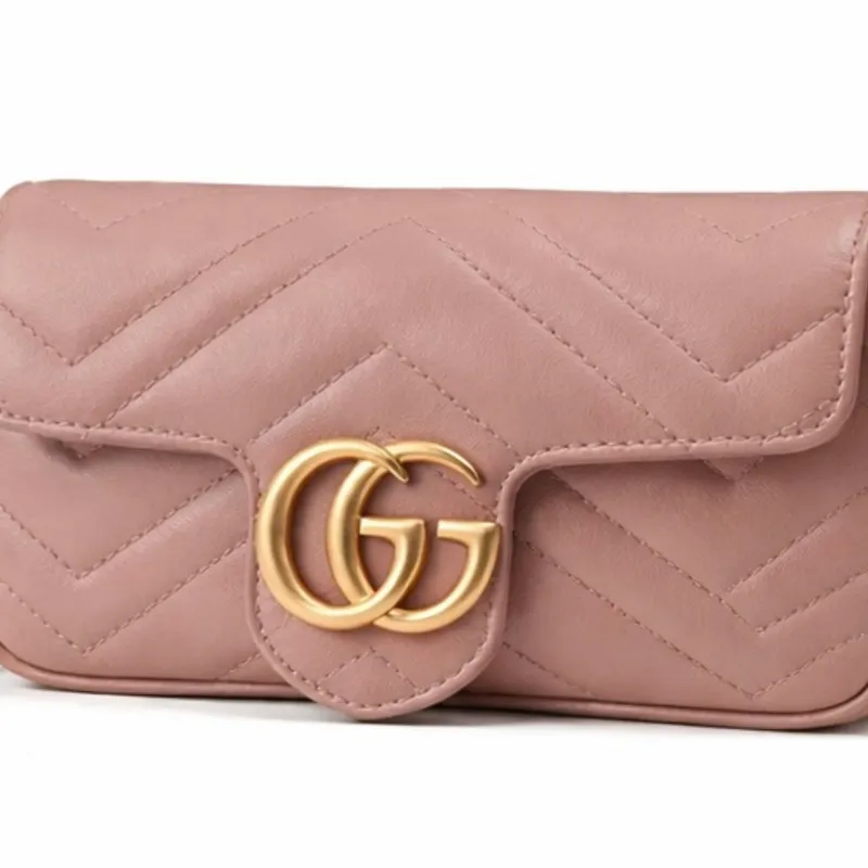 Blush Pink Mini Quilted Chain Shoulder Bag