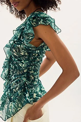 Blythe Printed Ruffled Top