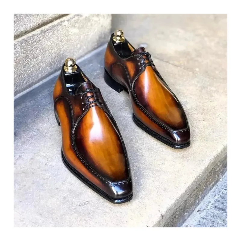 Brown Leather Derby Shoes