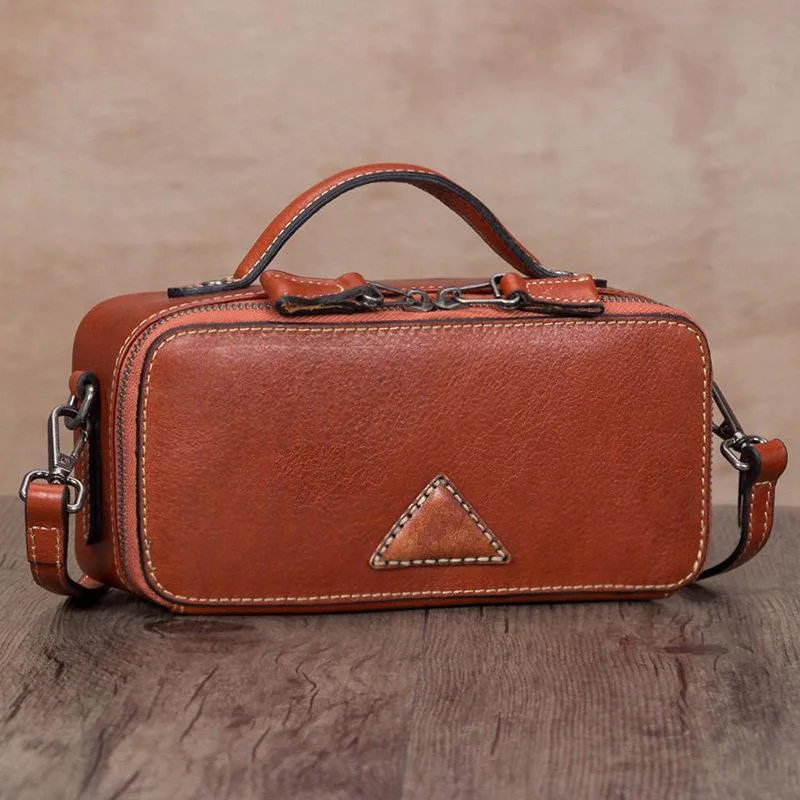 Brown Leather Small Box Bag