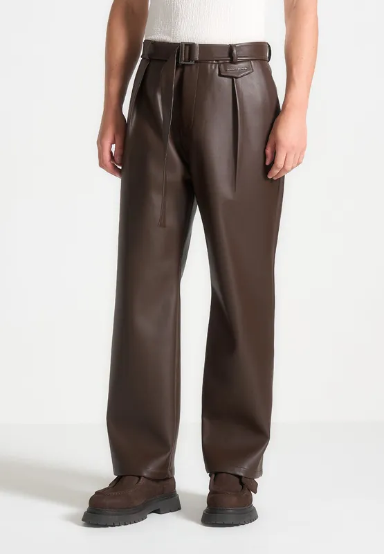 Brown Pleated Trousers