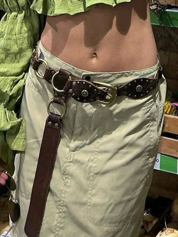 Brown Studded Cowgirl Belt