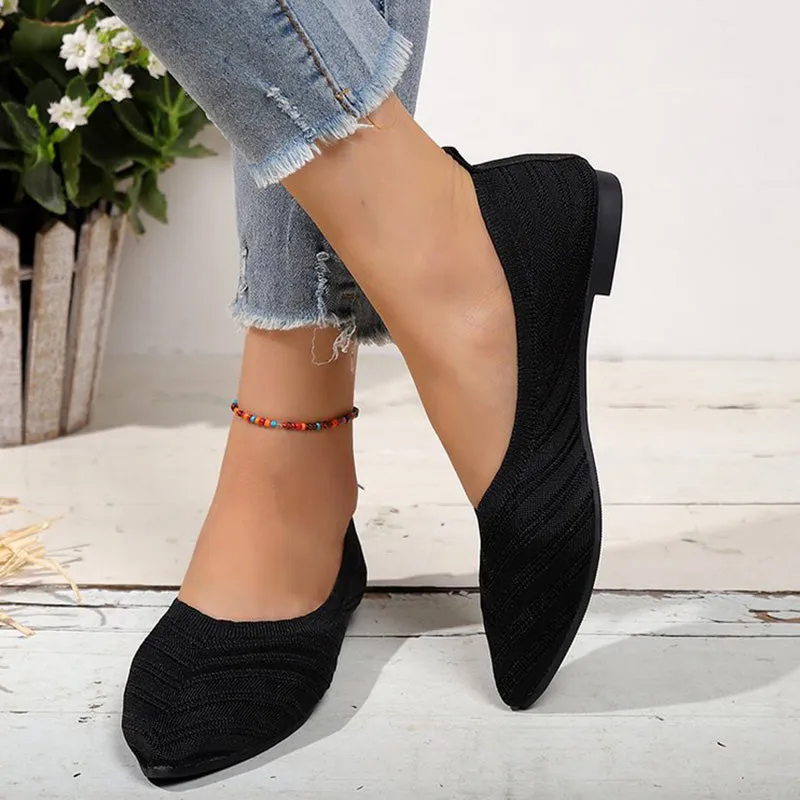 Brown Suede Pointed Flats