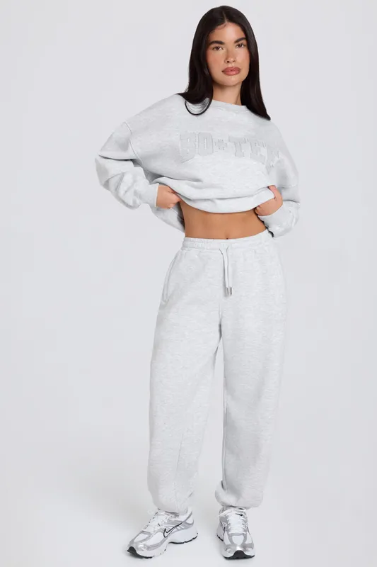 Brushed Cotton Jersey Mid-rise Relaxed Joggers