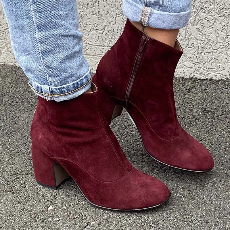 Burgundy Ankle Boots
