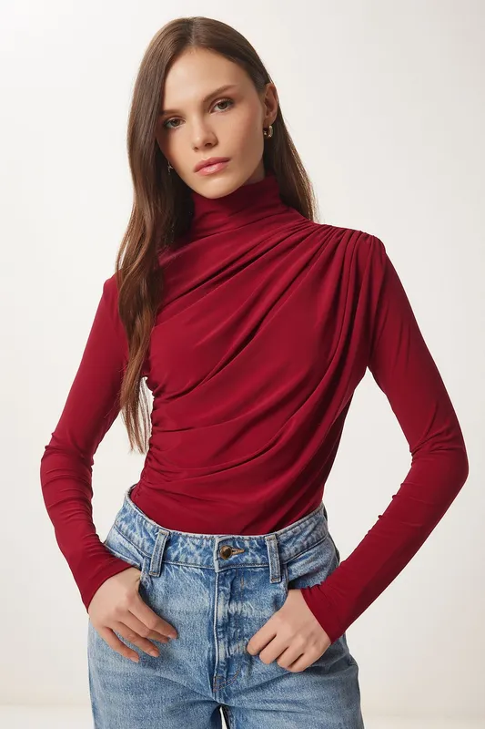 Burgundy Draped Top