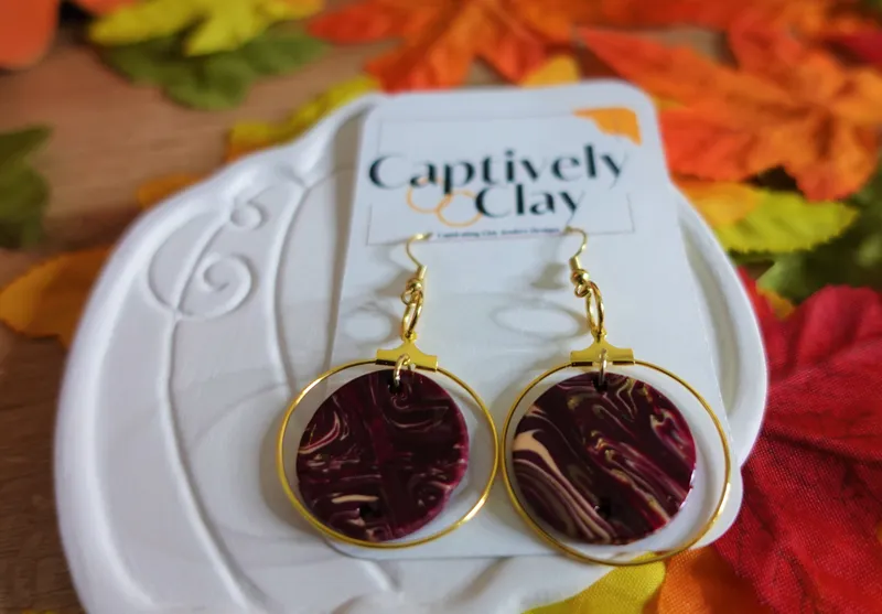 Burgundy Mini Hoops