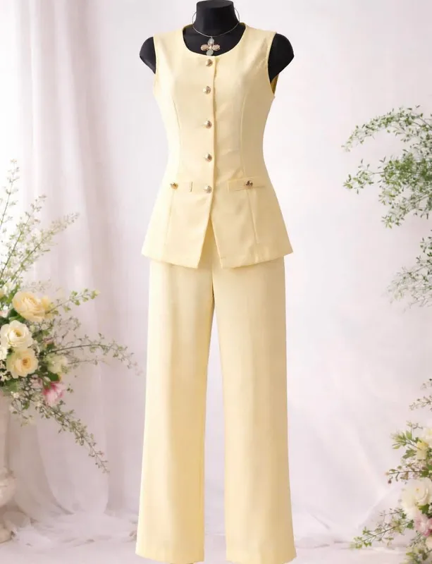 Butter Yellow Wide Trousers