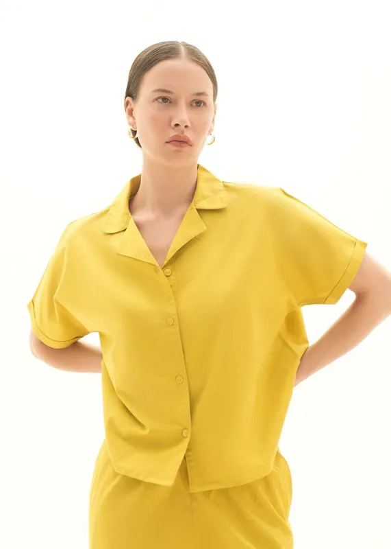 Button-down Linen Blend Shirt Koa