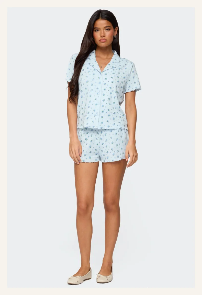 Camden Floral Pointelle Shorts