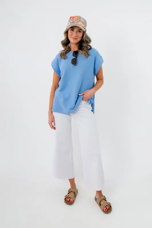 Camila Powder Blue Knit Top