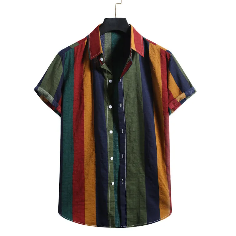 Camp Collar Shirt Striped