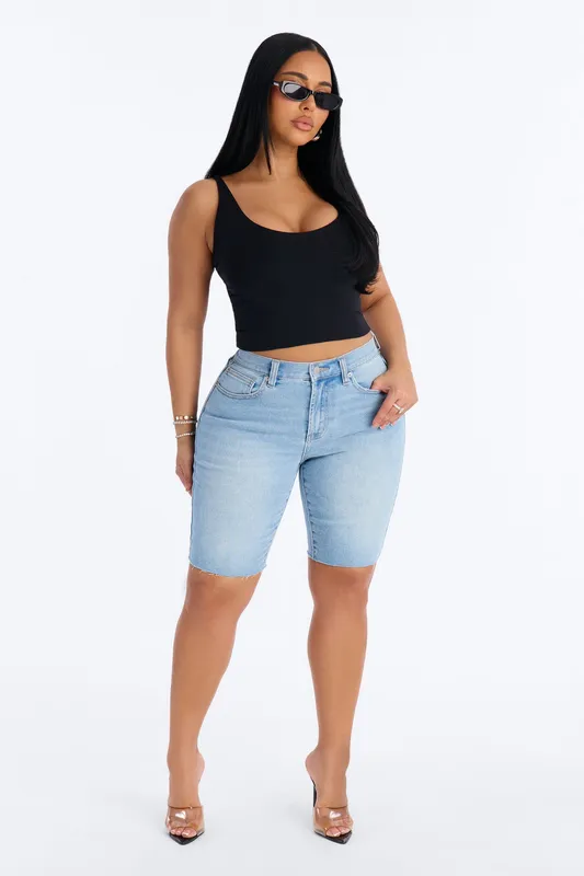 Carlsbad Bermuda Denim Shorts - Light Wash