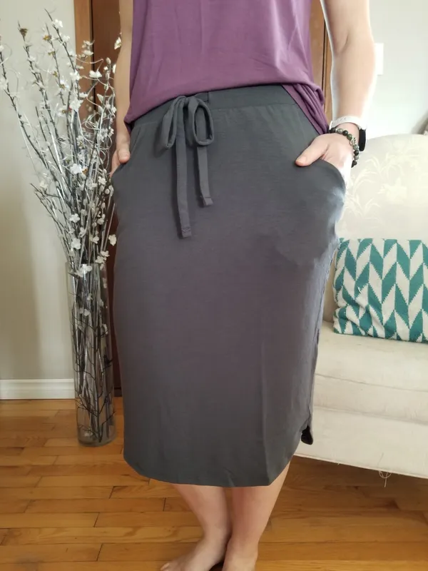 Charcoal Midi Skirt