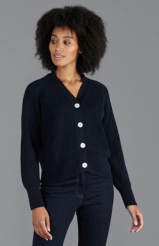 Charcoal Wool Knit Cardigan