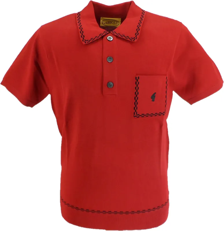 Cherry Red Knitted Zip Polo