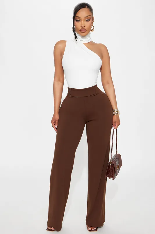 Chocolate Straight Leg Trousers