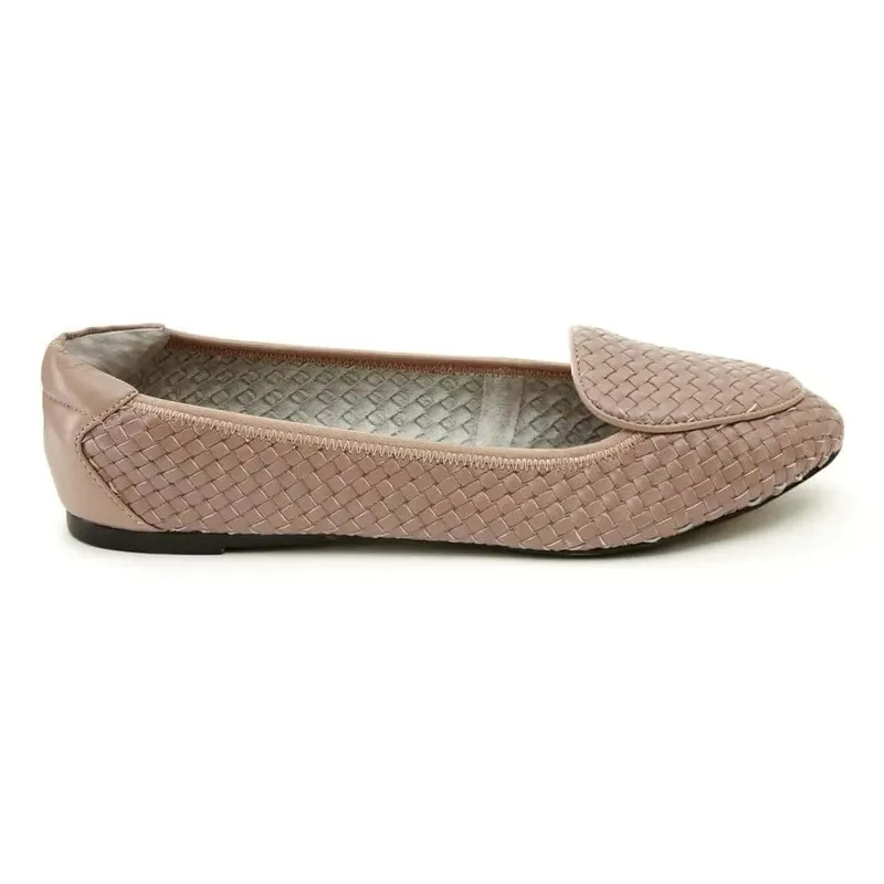 Clapham Dusky Pink Woven Leather Loafers