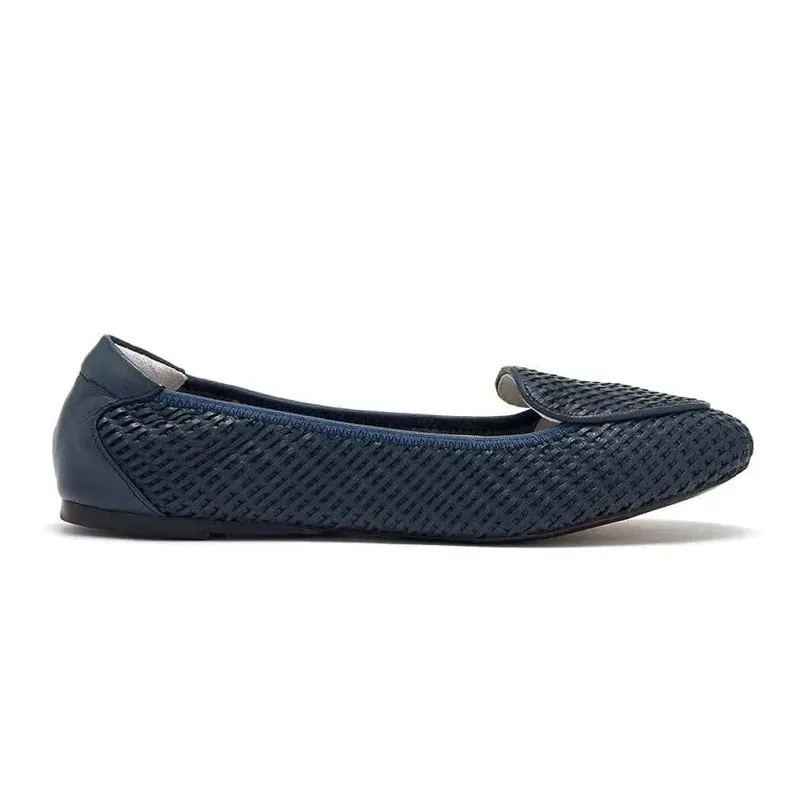Clapham Navy Woven Leather Loafers