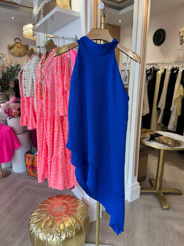 Cobalt Halter Neck Layer Top