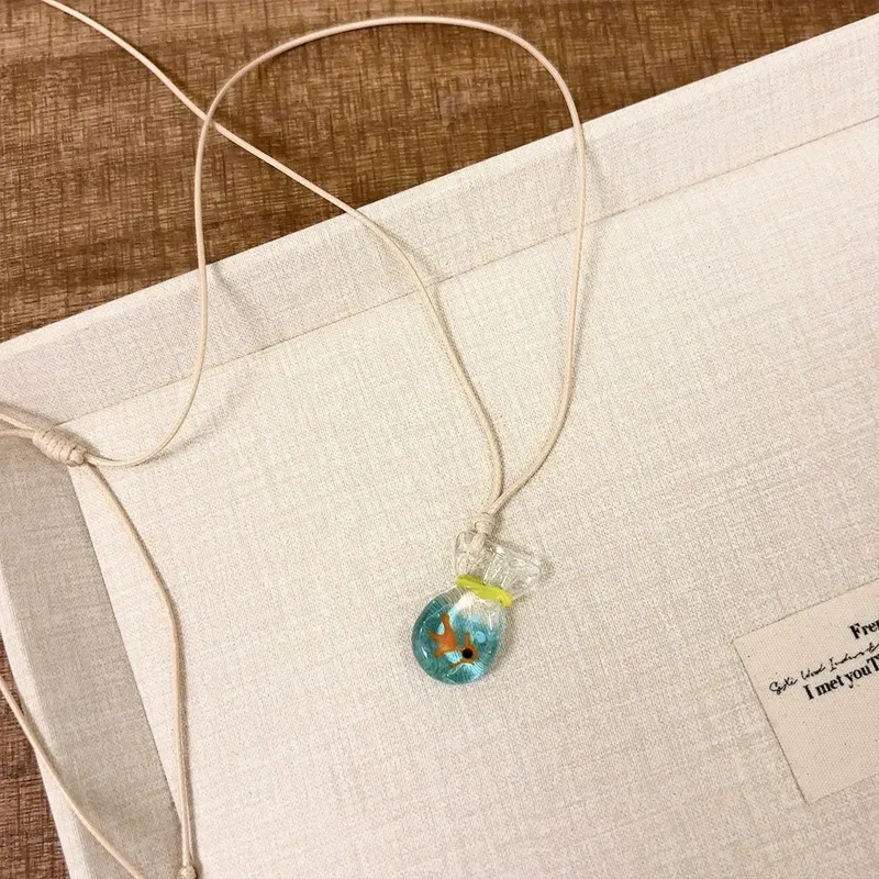 Coloured Glaze Pendant Necklace