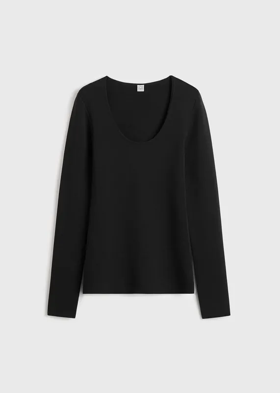 Compact Knit Top Black