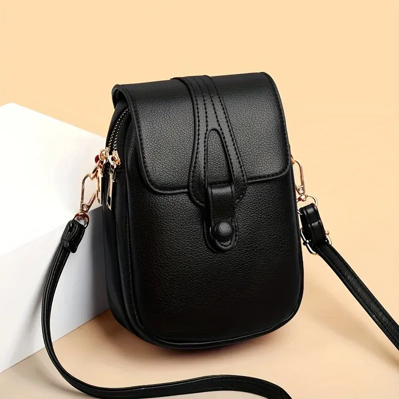 Compact Leather Crossbody Bag