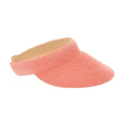 Coral Straw Sun Visors Comfort Clip-on Visor