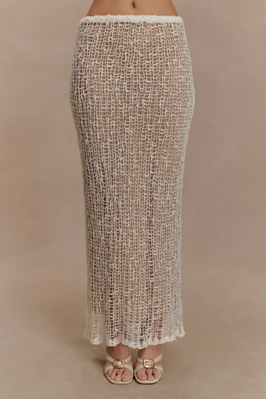 Cordelia Knit Maxi Skirt Ivory
