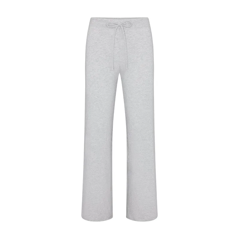Cotton Jersey Straight Leg Pant Light Heather Grey