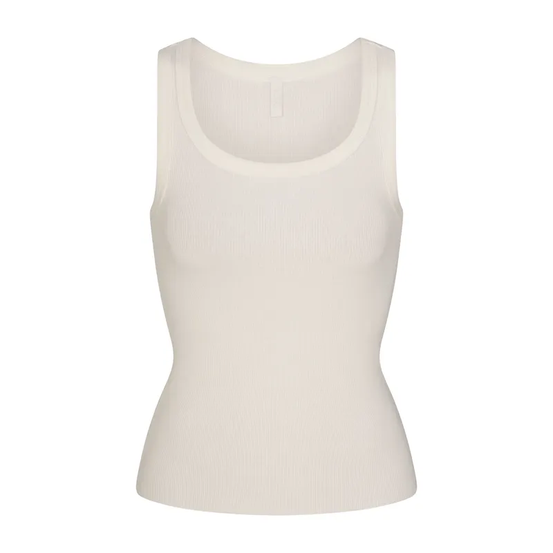Cotton Rib Scoop Neck Tank Marble