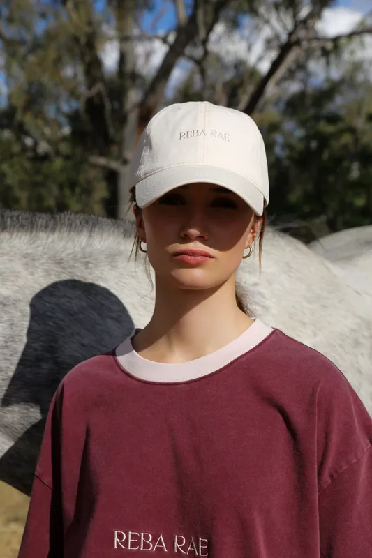 Cream Baseball Cap ~ Reba Rae