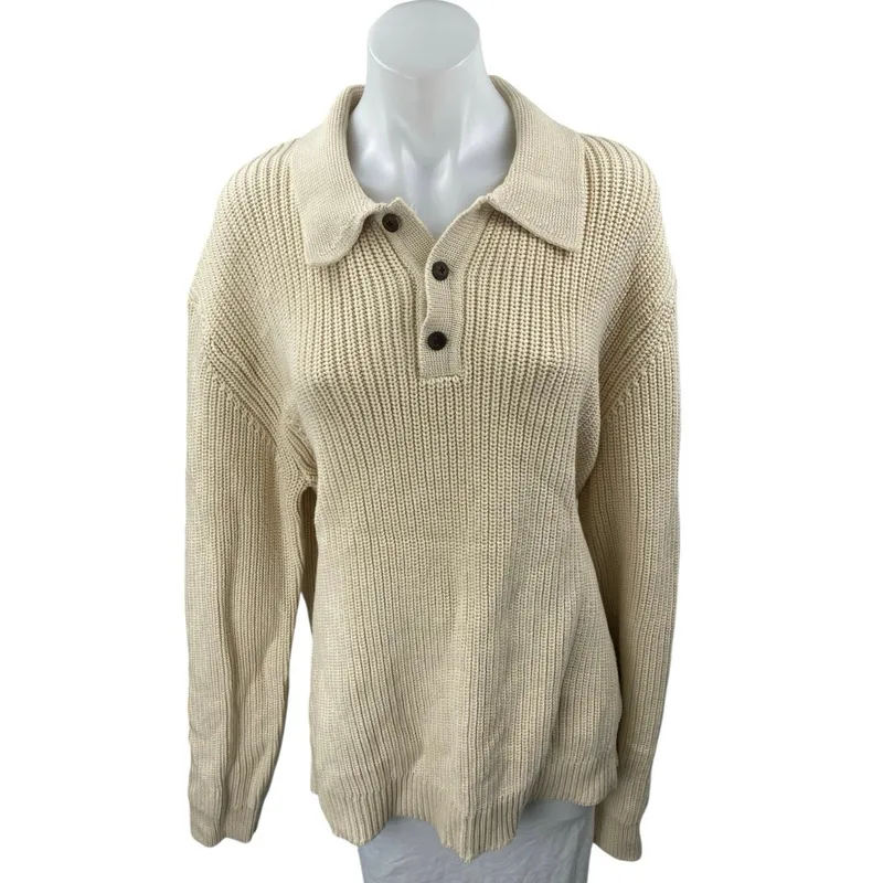 Cream Chunky Rib Sweater
