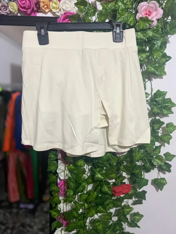 Cream Column Skirt