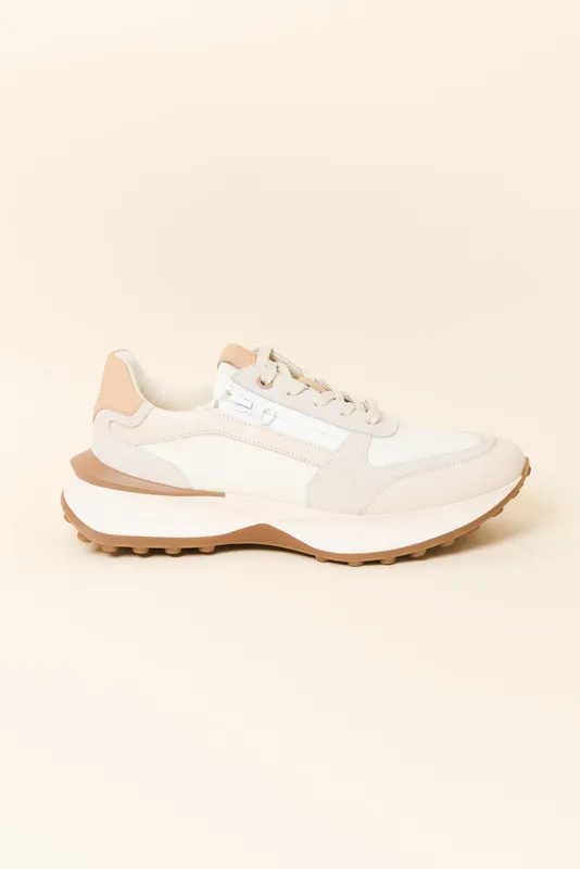 Cream Leather Sneakers