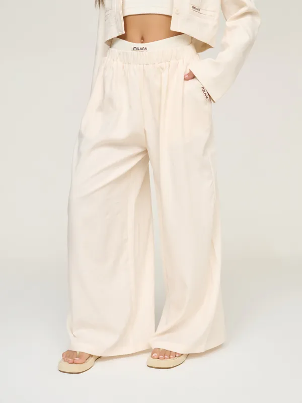Cream Linen Trousers