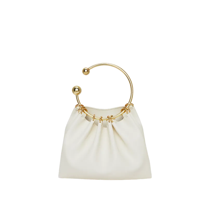 Cream Ring Handle Bag