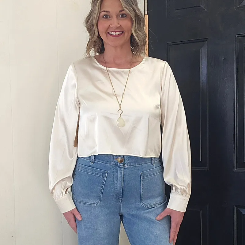 Cream Silky Top